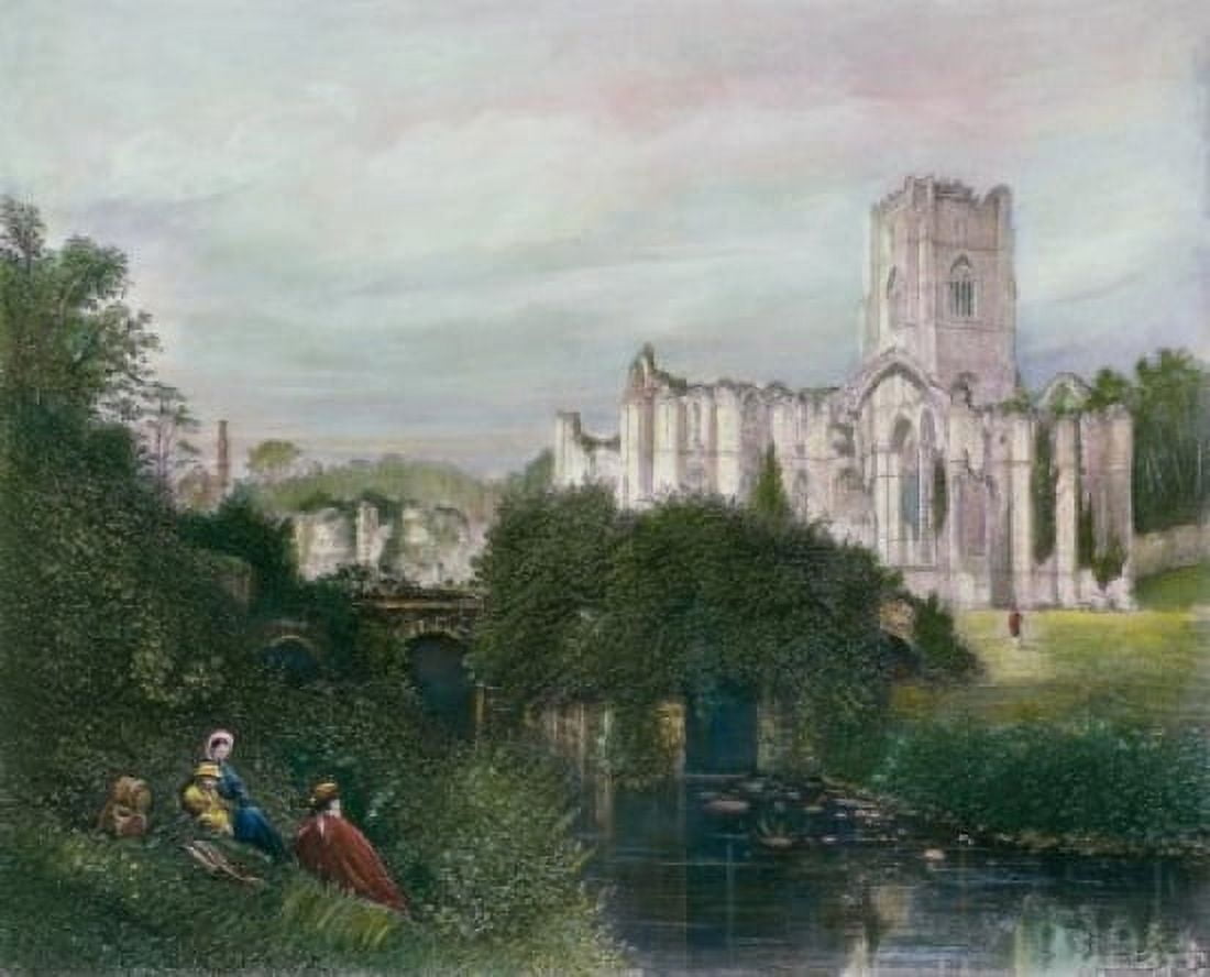 Fountaine Abbey Yorkshire World HistoryGreat Britian Canvas Art - (24 x 36)