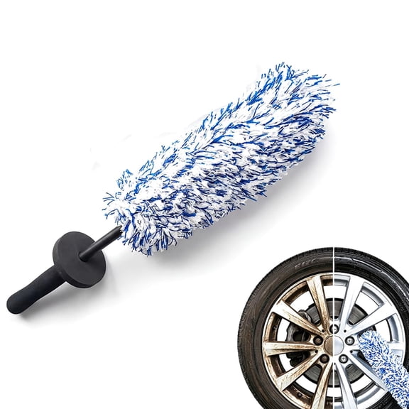 Fountwell 2026 Long Handle Microfiber Wheel Brush – Car Duster Exterior & Interior, Multipurpose Cleaning Tool