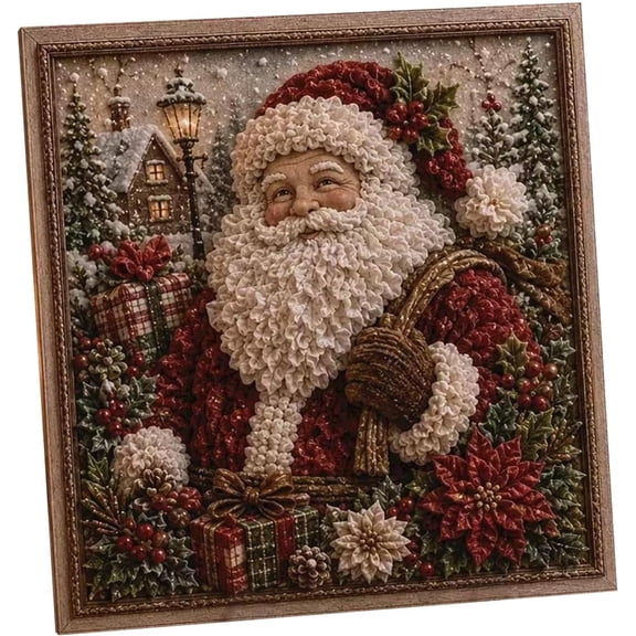 Fountwell 3D Christmas Fabric Poke Art Kit DIY Craft Set for Adults Holiday Home Decor Gift