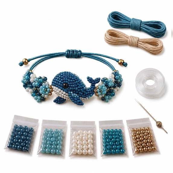 Fountwell Beaded Bracelet Making Kit for Beginners DIY Animal Bead Craft Set Creative Jewelry Making Supplies Gift