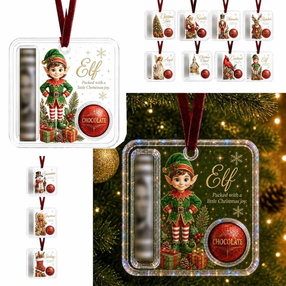 Fountwell Christmas Cash Holder Ornament 3.94in Treat Holder Hanging Decor for Tree Holiday Gift