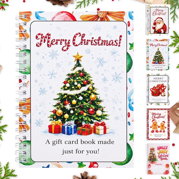 Fountwell Christmas Gift Card Book 12 Page Spiral Booklet Holder