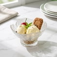 thumbnail image 1 of Fountwell Clear Crystal Glass Fruit Bowl, Light Luxury Elegant Salad Snack Bowl – Creative Textured Ice Cream Dessert Bowl, Relievo Design Serving Dish, 1 of 9