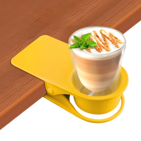 Fountwell Drinking Cup Holder Desk Bottle Stand Clip on Cup Holder for Home Office Coffee Mug Holder Grey