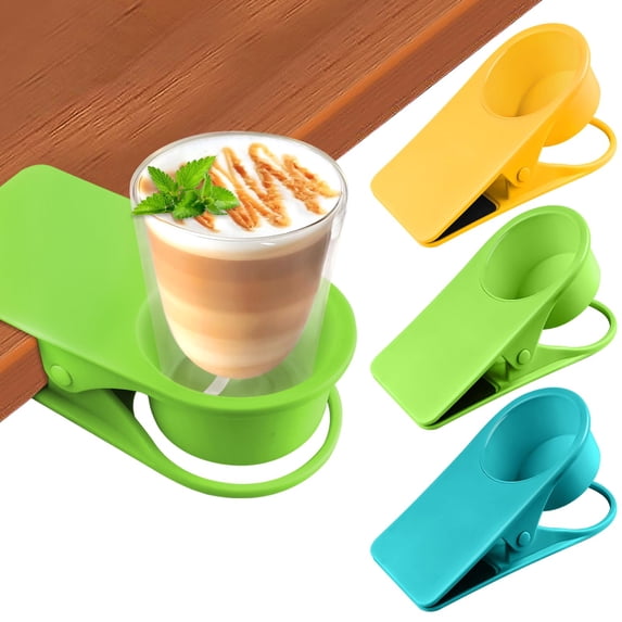 Fountwell Drinking Cup Holder Desk Bottle Stand Clip on Cup Holder for Home Office Coffee Mug Holder Grey