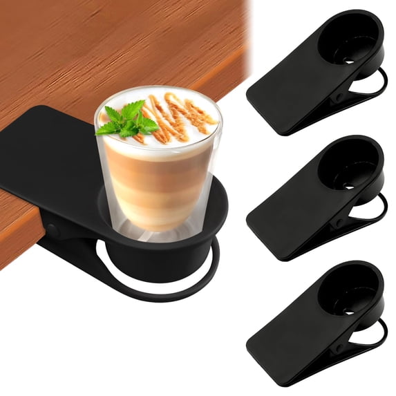 Fountwell Drinking Cup Holder Desk Bottle Stand Clip on Cup Holder for Home Office Coffee Mug Holder Grey