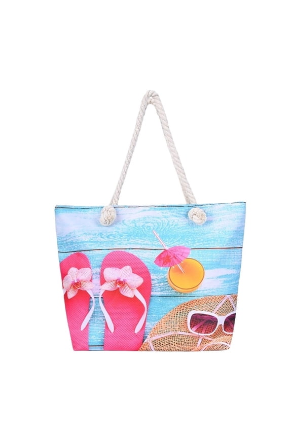 Large Canvas Tote Bag for Women, Beach Bag with Burlap Shoulder Strap – Digital Print Tote, Casual Shopping, Travel, Work Handbag