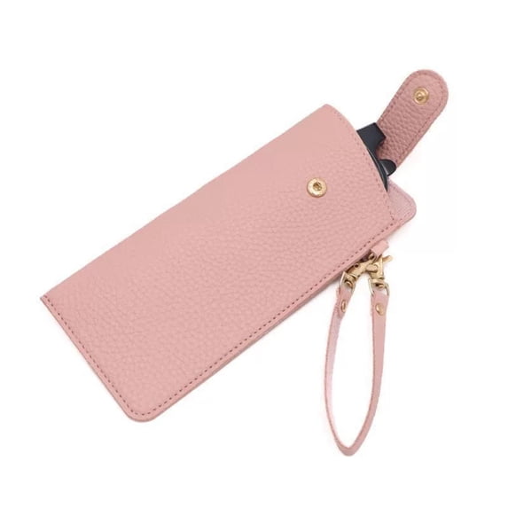 Fountwell Leather Sunglasses Pouch Gift with Holster Clip Portable Eyeglass Travel Case for Backpack