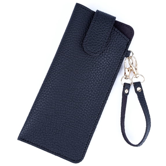 Fountwell Adult Protective Leather Eyeglass Case, Black