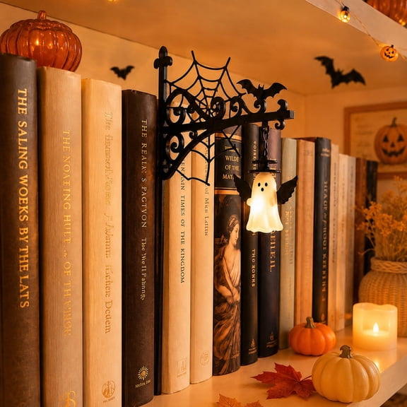 Fountwell Library Lantern Bookshelf LED Light Vintage Table Lamp for Home Office