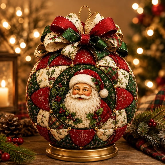 Fountwell Patchwork Christmas Ornament DIY Kit Holiday Sewing Craft Set for Adults Gift