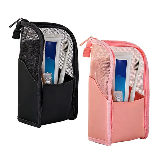 Fountwell Standing Toiletry Bag, 2026 Upgraded Portable Travel Toiletry Organizer – Waterproof Dust-Free Cosmetic Pouch, Lightweight Small Stationery Bag