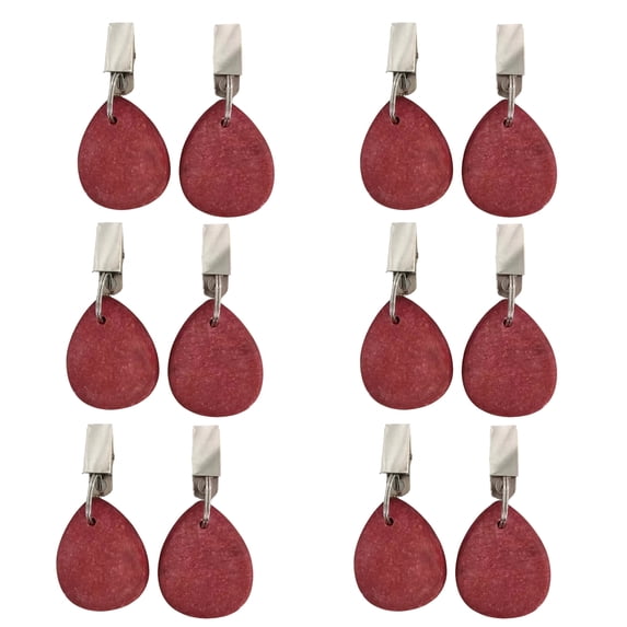 Fountwell Tablecloth Weights 12 Pack Teardrop Stone Table Cover Clips Heavy Duty Outdoor Picnic Hangers