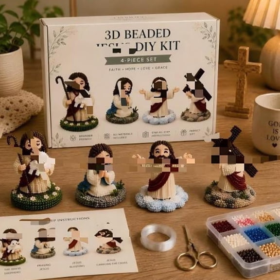 Fountwell Tiny 3D Beaded Animal DIY Kit Beginner Mini Bird Beads Embroidery Kit with Storage Box