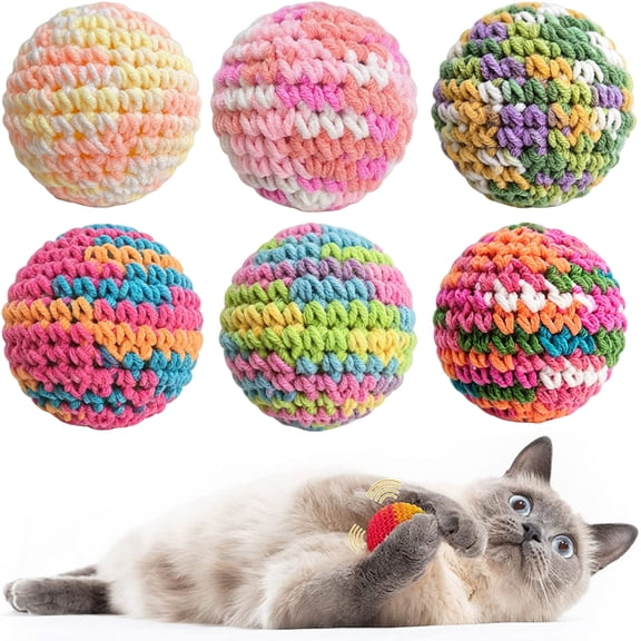 Fountwell Yarn Cat Ball with Bell – Interactive Chew Toy for Indoor Kittens & All Breeds, Pet-Safe, Long-Lasting, Safe with Care