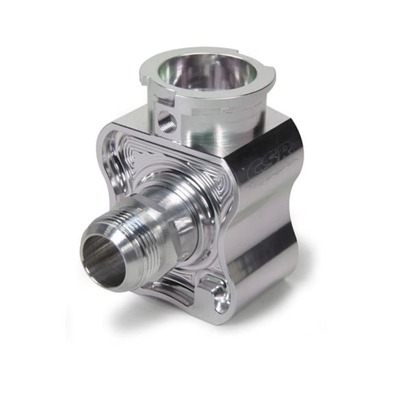 Four 12AN Female O-Ring Inlets & 16AN Male Outlet Coolant Manifold Radiator Cap Bung, Clear Anodize