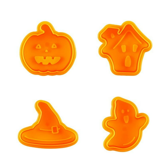 Four 3D Cartoon Cookie Molds, Halloween Fondant Molds And Spring 3D Cookie Molds.