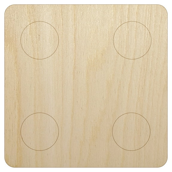 Four 4 Dice Die Wood Shape Unfinished Piece Cutout Craft DIY Projects - 4.70 Inch Size - 1/8 Inch Thick