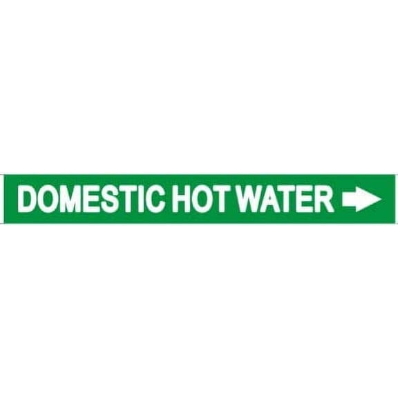 Four (4) Set of 5 PCS - Pipe Marking-Domestic Hot Water with Arrow (Sticker, Green, 1X8)(ref-2022-4)