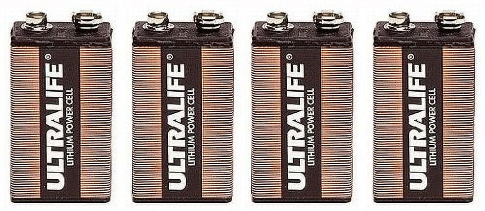 Four (4) Ultralife 9v Long Life Lithium Battery