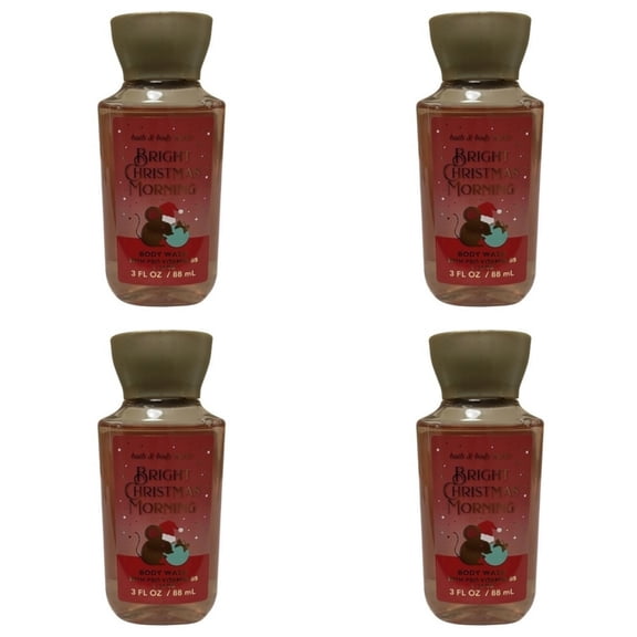 Four 4x (4)Bath ad Body Works Bright Christmas Morning Shower Gel Body Wash 10 OZ