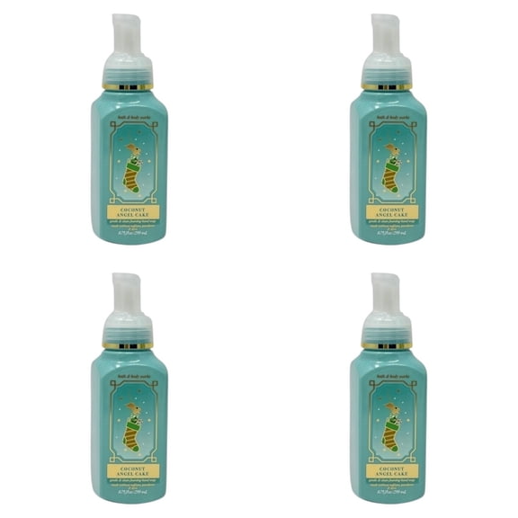 Four 4x (4)Bath and Body Works Coconut Angel Cake Gentle & Clean Hand Soap 8.75 Oz