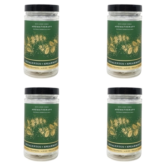 Four 4x (4)Bath and Body Works Eucalyptus + Spearmint Shower Steamers (4.8 oz)