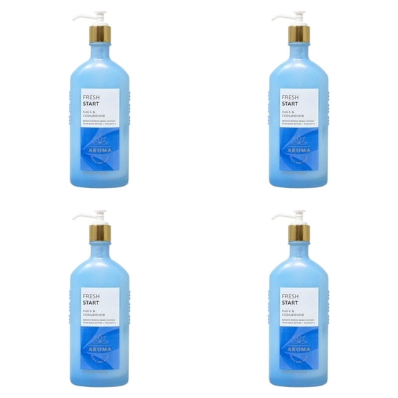 Four 4x (4)Bath and Body Works Fresh Start Sage & Cedarwood Body Lotion (635 OZ)