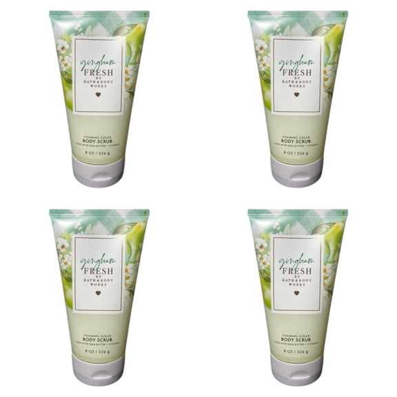 Four 4x (4)Bath and Body Works Gingham Fresh Foaming Sugar Body Scrub (8 Oz)