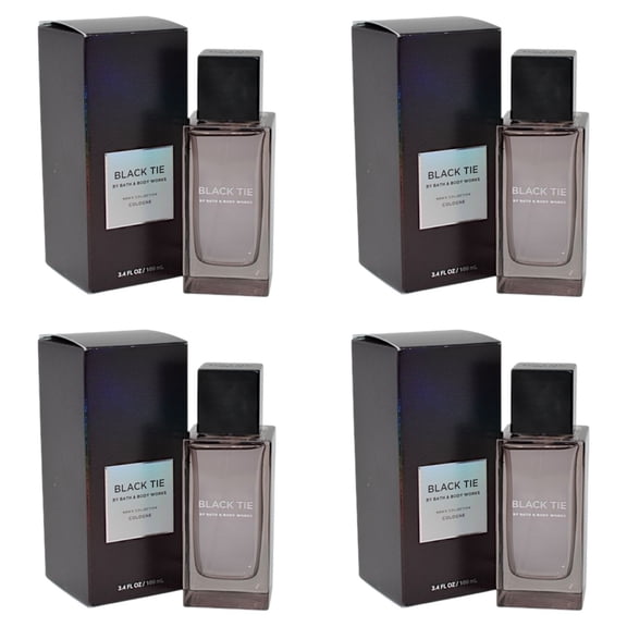 Four 4x (4)Bath and Body Works - Mens BLACK TIE Cologne w/ Aromatic Sage (3.4 OZ)