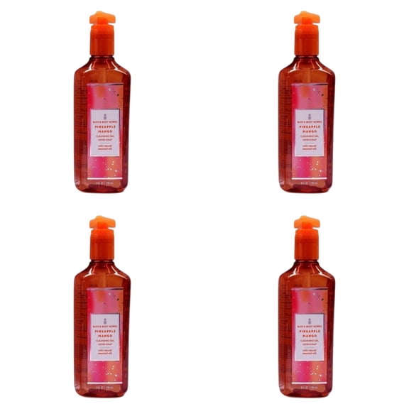 Four 4x (4)Bath and Body Works - Pineapple Mango Cleansing Gel Hand Soap (8 Oz)