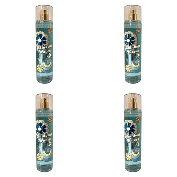 Four 4x (4)Bath and Body Works RAINBOW WAVES Fine Fragrance Mist Spray Splash (8 OZ)
