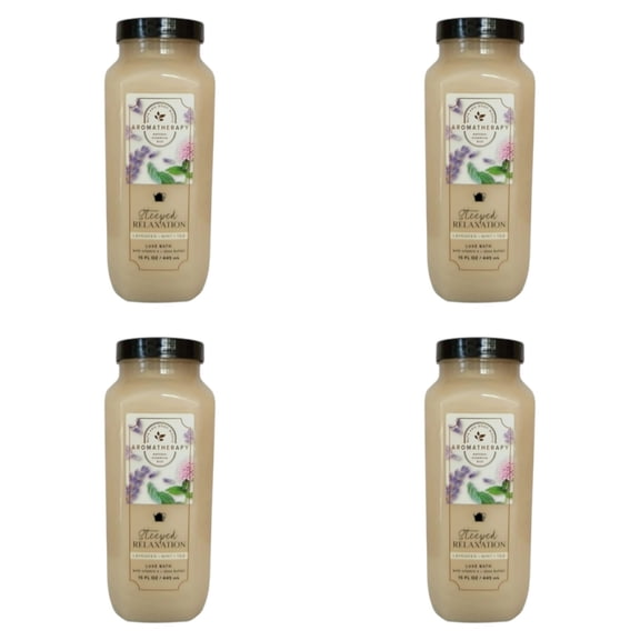 Four 4x (4)Bath and Body Works Steeped Relaxation Luxe Bath w/ Lavender (15 Oz)