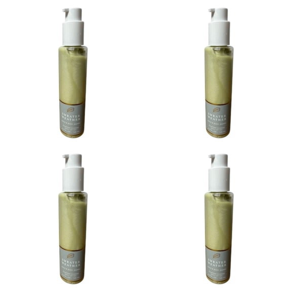 Four 4x (4)Bath and Body Works Sweater Weather Diamond Shimmer Body Lotion (4.9 OZ)