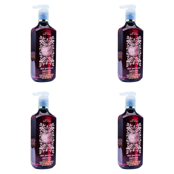 Four 4x (4)Bath and Body Works The Perfect Autumn Cleansing Gel Hand Soap (8 Oz)