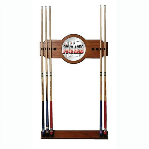 Four Aces 2 piece Wood and Mirror Wall Cue Rack