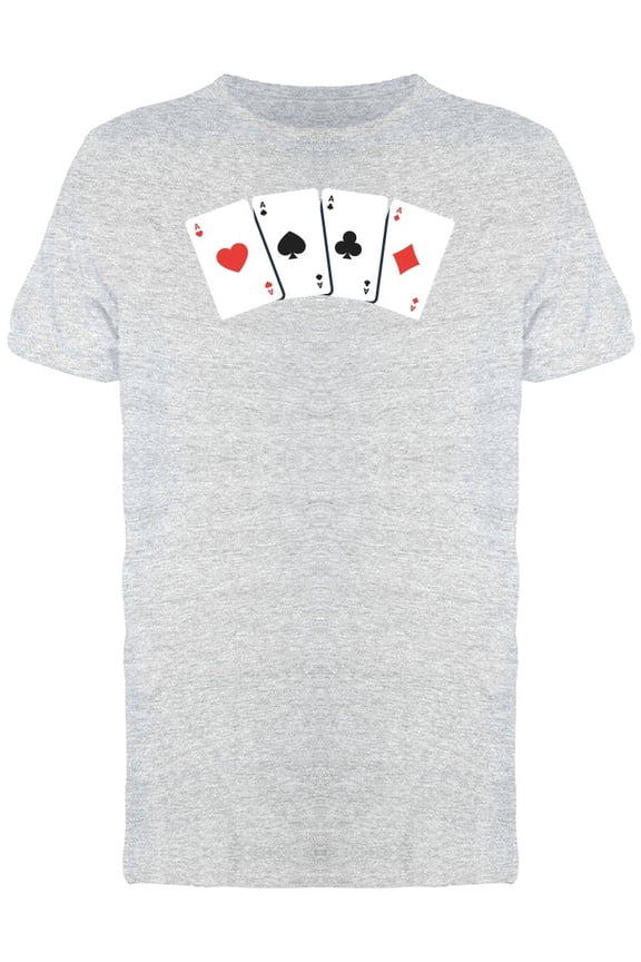 Four Aces Playing Cards Tee Men's -Image by Shutterstock