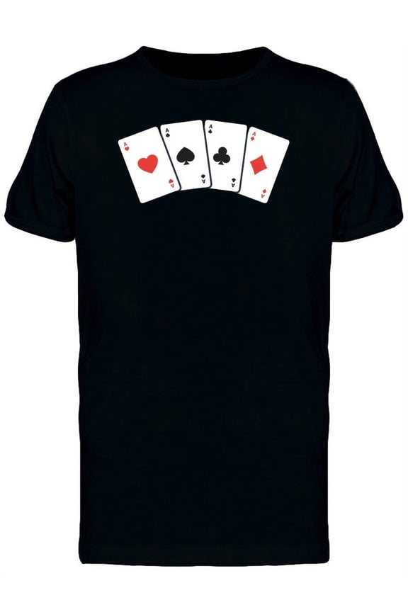 Four Aces Playing Cards Tee Men's -Image by Shutterstock