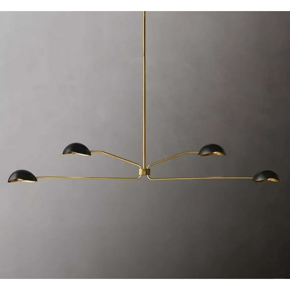 Four-Arm Bras Sputnik Chandelier Light Fixture Mid Century Brass Chandelier