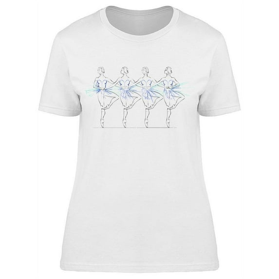 Four Ballerinas Swan Lake Ballet T-Shirt Women -Image by Shutterstock, Female Large