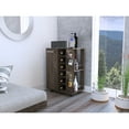 thumbnail image 1 of Four Bar Cart With Six Built-in Wine Rack, Two Open Liquor Bottle Shelves In Dark Walnut Color Theme External Shelves, And Rack, 1 of 3