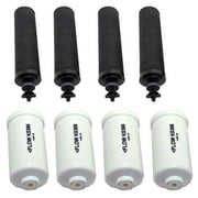 Four Black Berkey (BF2) Replacement Filters & Four Berkey Fluoride Water Filters (PF2)