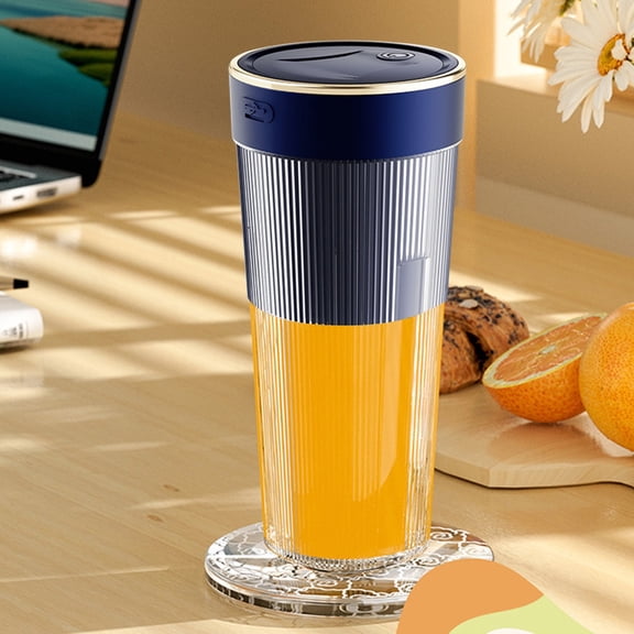 Four Blade Portable USB Blender, One Touch Operation Easy Disassembly Clean 300ml Capacity High Speed Mixing Motor, Personal Smoothie Juicer for Travel Sports Office Fresh Fruit Beverage Making