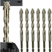Four Blade Serrated Eccentric Drill, Quickpierce High-Performance Titanium-Coated Drill And Tap Set, High-Performance Titanium-Coated Drilling, Suitable For Metal, Stone, Glass, Concrete (8mm*6)