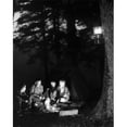 thumbnail image 1 of Four Boys Sitting Near a Campfire in a Forest Poster Print - 18 x 24 in., 1 of 1