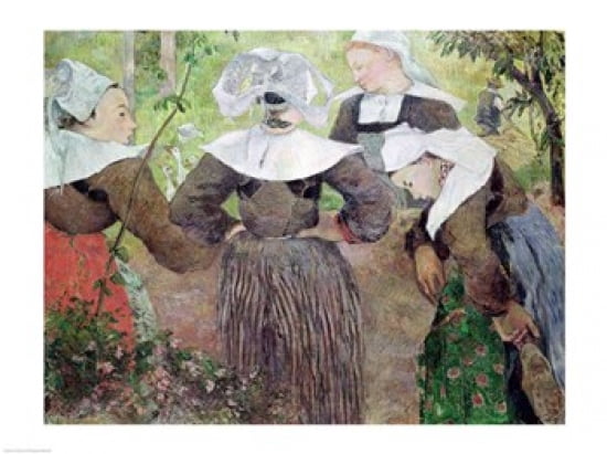 Four Breton Women 1886 Canvas Art - Paul Gauguin (24 x 18)