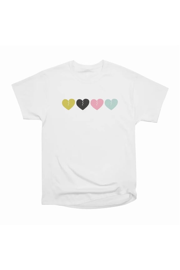 Four Broken Emo Hearts T-Shirt Tee Gift For Him Merch For Her Apparel For Friend