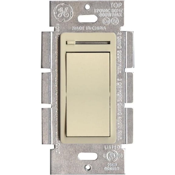 Four Bros Lighting LED Dimmer, Single Pole, 3-Way Toggle Switch, Slide and on/off, Ivory