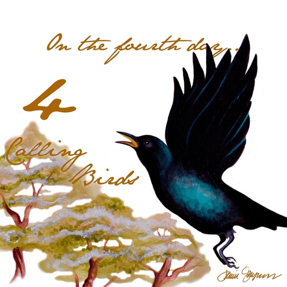 Four Calling Birds Poster Print by Janice Gaynor