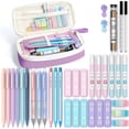 thumbnail image 1 of Four Candies 36PCS Aesthetic Supplies, Mechanical Pencil Set 0.5mm, 0.7mm, 0.9mm & 2.0mm with 624 Lead Refills, for Writing & Drawing,Purple, 1 of 8